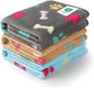 Luciphia 1 Pack 3 Blankets Fluffy Premium Fleece Pet Blanket Flannel Paw Printed Throw for Dog Cat(Medium 30x20'', Grey/Brown/Blue)
