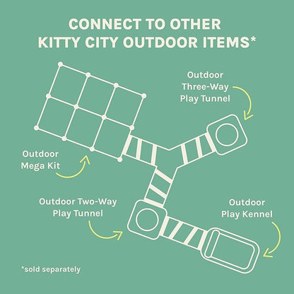Kitty City Outdoor Catio Furniture and Play Kits for Cats, Two Way Tunnel