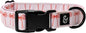 Lucy & Co. Ballet Bows Dog Collar - Durable Lightweight Designer Collar for Pets - Adjustable Metal Safety Buckle - White & Pink Bows - Medium