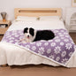 Waterproof Blanket for Dog Cat or Adult, Cute 3D Textured Flower Dog Blanket for Bed Couch Sofa, Soft Liquid Pee Proof Pet Furniture Protector, 60"x80", Purple