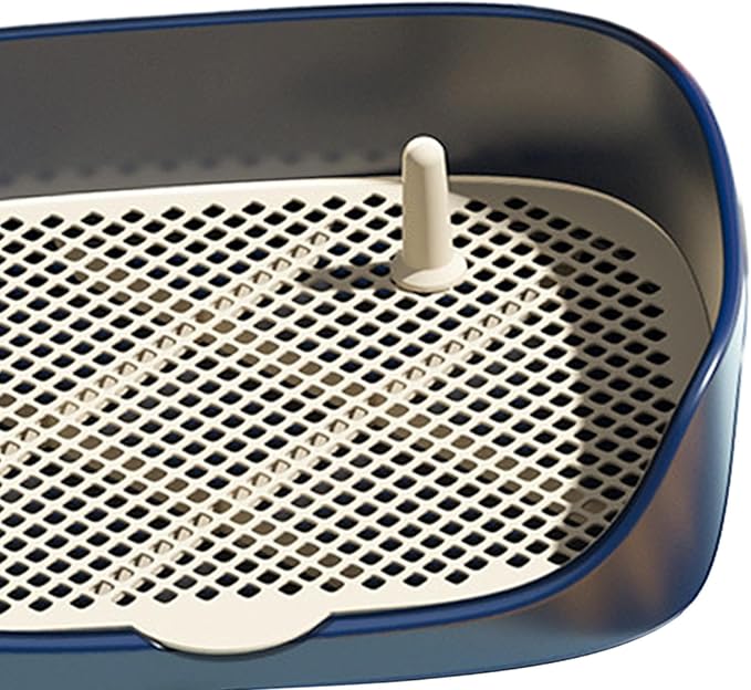 Dog Tray with Wall for Cats and Dogs, Elevated Pet Feeding Station, Wall-Mounted Pet Bowl Tray with Barrier, Multi-Level Pet Food Dispenser for Clean Feeding- Blue L