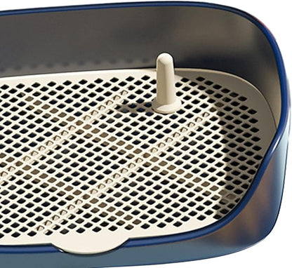Dog Tray with Wall for Cats and Dogs, Elevated Pet Feeding Station, Wall-Mounted Pet Bowl Tray with Barrier, Multi-Level Pet Food Dispenser for Clean Feeding- Blue S