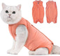 Avont Cat Recovery Suit - Kitten Onesie for Cats After Surgery, Cone of Shame Alternative Surgical Spay Suit for Female Cat, Post-Surgery or Skin Diseases Protection -Coral(L)