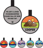 Silent Dog Tag Personalized with 5 Lines of Custom Deep Engraved Durable Soundless Silicone Pet ID Name Tag Round Mountain Orange