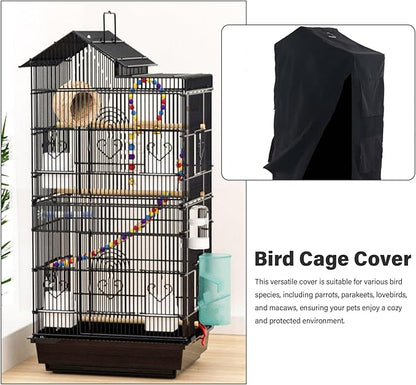 Bird Cage Cover Foldable Waterproof Black Bird Cage Cover Windproof Washable Accessories