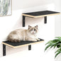 2PCS Cat Wall Shelves with Felt Board,17x9.85 Inch Solid Wood Cat Wall Furniture, Wall Mounted Cats Shelves for Sleeping, Climbing and Scratching