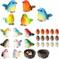 Jetec 30 Pieces Garden Accessories Bird Decorative Figurines Miniature Bird Figurines for Garden, Dollhouse Miniature, Cake Topper, Micro Landscape, Yard Bonsai Decal, Home Decoration