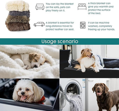 gogobunny Waterproof Dog Blanket for Couch & Furniture Protection - Super Soft Reversible Throw for Large Dogs & Cats, Calming Washable Fur & Sherpa Pet Blanket (60x80 Inch, Grey)
