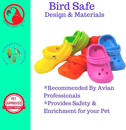Bonka Bird Toys 2183 Pk6 Mini Sandal Foot Beak Chew Throw Parrot Parakeet Quaker Budgie Finch Cockatoo