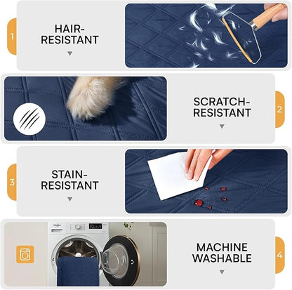 Luciphia 100% Waterproof Couch Cover Blanket for Dogs Anti-Slip Pet Couch Protector Sofa Mat Puppy Cat Blanket with Non-Slip Bottom, Navy Blue, 52x82 Inch