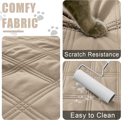 Smiry Waterproof Dog Bed Cover Blanket 52x82, Soft Reversible Pet Blanket, Washable Leakproof Cats Dogs Couch Cover for Sofa, Couch, Furniture, Taupe/Taupe