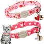 Valentine's Day Cat Collar,2 Pack Cat Collars Breakaway with Bell, DOGWONG Safety Buckle Cat Collar Blue Heart for Girl Boy Cats and Small Dogs，Adjustable 7-12 Inch,Pet Supplies Accessories