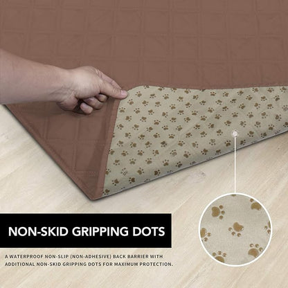 Easy-Going 100% Waterproof Dog Bed Cover, Non-Slip Pet Blanket for Furniture, Washable Couch Cover, Repleasement Sofa Cover (96x82 in,Brown)