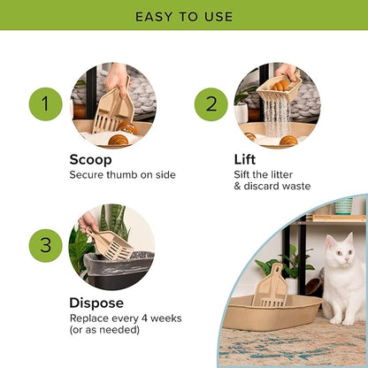 Kitty Sift FiberScoop Disposable Litter Scoop, Plastic-Free & Sustainable - Natural, One Size