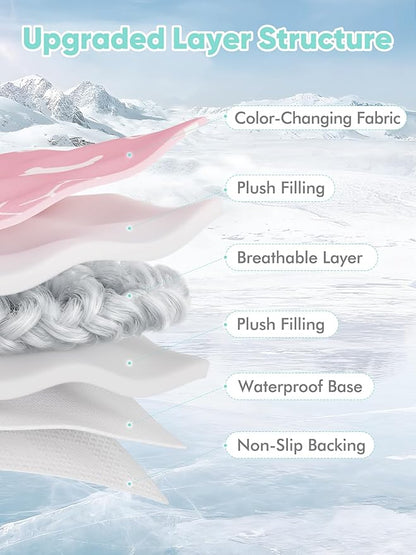 Rywell Dog Cooling Mat 2.0,Soft Blush Pink, 59" x 40" Thick & Durable Cooling Mat for Extra Large Dogs, Long-Lasting Cool with Waterproof & Color-Changing Arc-Chill Tech (Q-Max>0.5) Washable&Non-Toxic