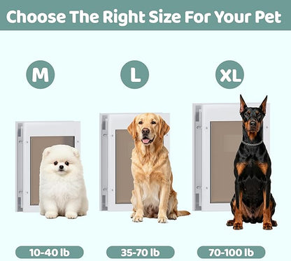 Durable Pet Door, Aluminum Door for Dog and Pets, X-Large Doggie Door with Double Automatic Closing Magnetic Flap, Ideal for Interior and Exterior Doors, Screen and Wall, Weather Resistant