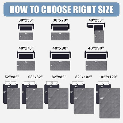 Smiry Waterproof Dog Bed Cover Blanket 40x90, Soft Reversible Pet Blanket, Washable Leakproof Cats Dogs Couch Cover for Sofa, Couch, Furniture, Grey/Dark Grey