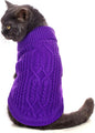 Stretchy Cat Sweater - 17 Colors & 6 Sizes | Snug Winter-Ready Knit for Boy/Girl Cats & Kittens(Deep Purple, Small)