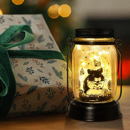 kyoryuger Hamster Gifts for Women/Men Hamster Solar Lanterns Mom Birthday Present Lantern Pet Loss Pet Memorial Lights Solar Garden Decoration Outside for Yard, Patio,Backyard,Porch Torche
