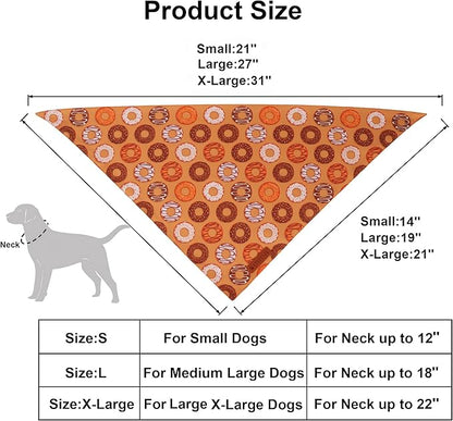 ADOGGYGO Dog Bandanas Boy Girl, Reversible Football Donuts Pet Scarf, Premium Fabric, Adjustable Fit Brown Football Bandanas for Extra Large Dogs (X-Large)
