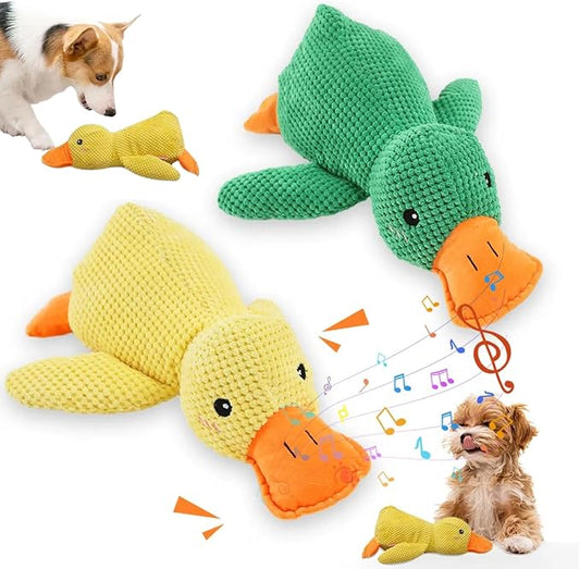 2025 Upgraded Dog Toys, New Durable Calming Duck Toys, Dog Toys for Aggressive Chewers with Soft Squeaker, Fun for Indoor Puppies and Senior Pups (2 Pcs, L-11.4 * 13.5in)