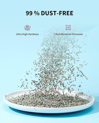 PETKIT Mixed Cat Litter Fast Clumping, Flushable, Ultra Absorbent, 100% Natural Ingredients Litter, Water Dissolvable, Really Dust-Free, Low Tracking Bentonite Tofu Litter (7.9lb×2 Bags)