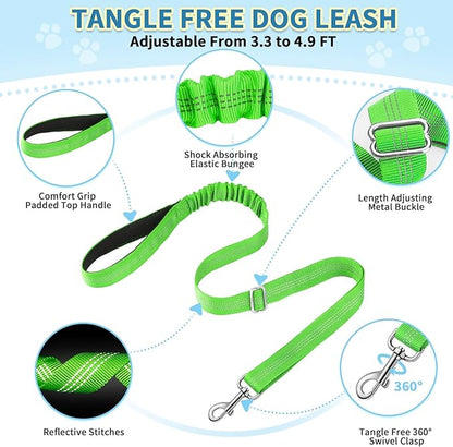 SlowTon No Pull Small Dog Harness and Leash Set, Puppy Soft Vest Harness Neck & Chest Adjustable, Reflective Lightweight Harness & Anti-Twist Pet Lead Combo for Small Medium Dogs (G-Front Clip,XXS)