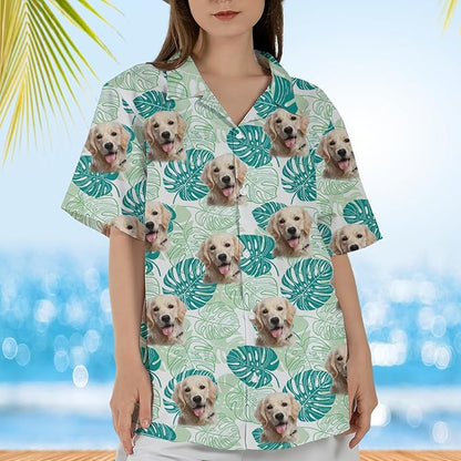 DILYPOD Custom Hawaiian Shirt with Face, Personalized Button Down Hawaiian Shirts for Men, Women, Photo Hawaiians Shirt