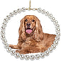 Chunky Pearl Dog Collar Large Breed (0.55 Inch), Adjustable Dog Necklace, Beaded Dog Collar Imitation White Pearls, Elegant Dog Jewelry Suit for Medium Large Dog 18.9"-21.4" Inner Circumference