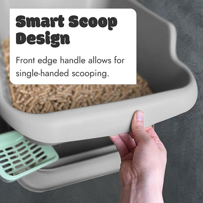Mr Catman Wood & Pine Pellet Cat Sifting Litter Box Kitty Litter System, Sifter Pan & Extra-Large 7-Day Waste Storage Tray - Less Tracking, Easy Clean, Non-Stick, Odor Control, Anti-Leakage