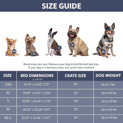 MidWest Homes for Pets QuietTime Fashion XXS Dog Bed – Blue Faux Fur Bolster, Ultra-Soft and Machine Washable, Fits 18-Inch Crates and Carriers, for Small Dogs and Cats