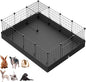 LANGXUN 16pcs Small Animal Playpen with Waterproof Mat, Pet Playpen, Rabbit Guinea Pig Cages, Puppy Kitten Playpen | Indoor & Outdoor Portable Metal Wire Yard Fence 13"x13"