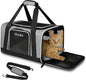 Petskd Pet Carrier 17x11x10.5 Delta American United Airline Approved, Pet Travel Carrier Bag for Small Cats and Dogs, Cat Soft Sided Carrier with Safety Lock Zippers, 5-Sided Breathable Mesh(Grey)