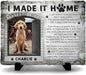 Personalized Polychromatic Rock Plaque: 'I Made It Home' - Memorial Stone Gifts for Loss of Your Beloved Pet, Sentimental Dog and Cat Grave Markers in Our Hearts, House Decoration