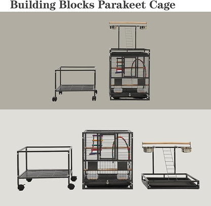 51" Small Bird Cage with Stand,Parakeet Cage, Parrot cage with Parakeet Toys, Bird Cage Accessories,Birdcage Covers for Lovebirds Cockatiel Conure Finch Canary Budgie