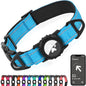 Joytale Airtag Dog Collar, Waterproof Dual D-Rings, Reflective Pet Collar with AirTag Holder, Soft Padded Adjustable for Medium Dogs, SkyBlue, M