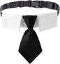ADOGGYGO Adjustable Dog Neck Tie Collar Pet Collar with Black Necktie Wedding Formal Tux Collars for Medium Dogs Pets (Medium)