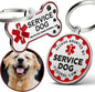 Engraved Personalized Service Dog Tag - Stainless Steel Custom ID Tags for Service Dogs - Essential Therapy Pet Name Badge for Collars, Vests, Harnesses - for Most Breeds, Small to Large
