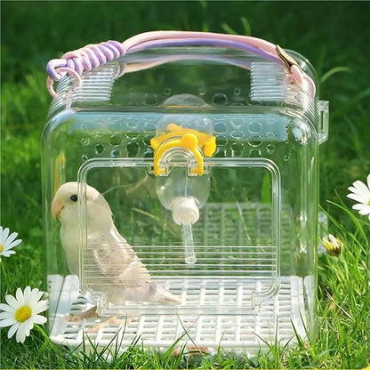 Portable Bird Travel Carrier Cage - Breathable Parrot Carrying Box for Cockatiels, Budgies, and Parrotlets Supplies