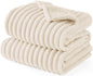 Bedsure ComfyFleece™ Waterproof Dog Blankets for Medium Dogs - Soft Puppy Cat Blanket Corduroy Fleece Washable, Cozy Calming Reversible Furniture Protection for Pet Kitten Doggy,30"x40", Cream