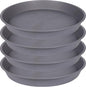 4 Pack of 18 19 inch Plant Saucer Round, Deep Plant Saucers for Pots, Heavy Duty Plastic Plant Drip Tray for Indoors Outdoor, Bird Bath Bowls, Plant Trays for Planter 17-20" (19 inch, Cement)