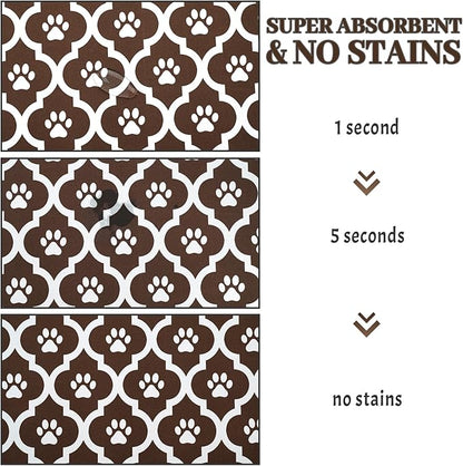 Dog Food Mat 16X24 Inch Pet Feeding Absorbent Mats for Floor Cat Water Bowl Placemats Non-Slip Washable Dog Mat for Food and Water