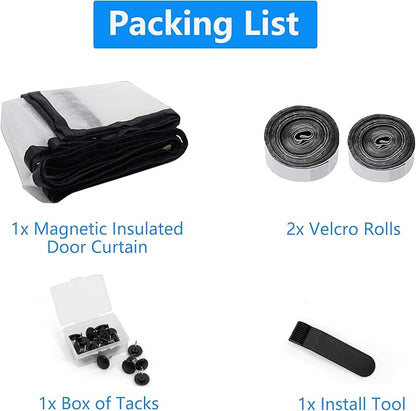 RELIANCER Magnetic Thermal Insulated Door Curtain,Waterproof EVA Door Cover,Fit Doors Size Up to 58"x96",Temperature Protection Insulated Doorway Curtain Partition,Patio Self-Closing Doors Net Screen