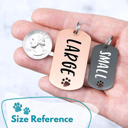 Ultra Joys Dog Tags Personalized for Pets - Hollow Paw Custom Pet ID Tag - Engraved Dog Tag for Small, Large Dogs - Large Military Dog Tag in Black
