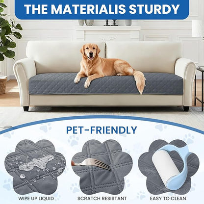 Waterproof Dog Blanket, Non-Slip Soft Pet Bed Cover, Couch Cover for Dogs Washable, Protects Sofa, Furniture, Crate, Car, Tear Resistant Leakproof Pet Blanket (30x53 Inch, Dark Grey)