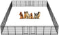 Heavy Duty Dog Playpen: 32 Steel Panels 40" Height, Square Steel Pipe with Reinforced Crossbars, 71FT 406 Sq.ft Portable Fence for Yard RV Camping, Snowy Black