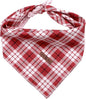 Lionet Paws Christmas Dog Bandana Washable Cotton Handkerchief Scarf Triangle Bandana for Small Medium Large Dogs Red Grid