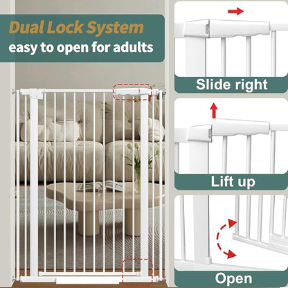 40.55" Tall, 45.86-53.74 Inch Wide, 1.37" Ultra Narrow Spacing Dog Pet Baby Gate Indoor for Doorway Hallway, Pressure Mounted 46 47 48 49 50 51 52 53 Inches Wide