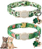 Unique Style Paws Saint Patrick Day Cat Collar,Trefoil Cat Collars,Green Kitten Collar Breakaway Buckle,Adjustable St. Patrick Day Puppy Collar,Ideal Gift for Boy Girl Cats
