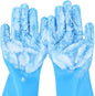 Pecute Pet Grooming Gloves Large, Heat Resistant Cat Bathing Gloves with High-Density Teeth, Silicone Dog Bathing Gloves with Enhanced Five Finger Design, for Washing, Bathing, and Massaging
